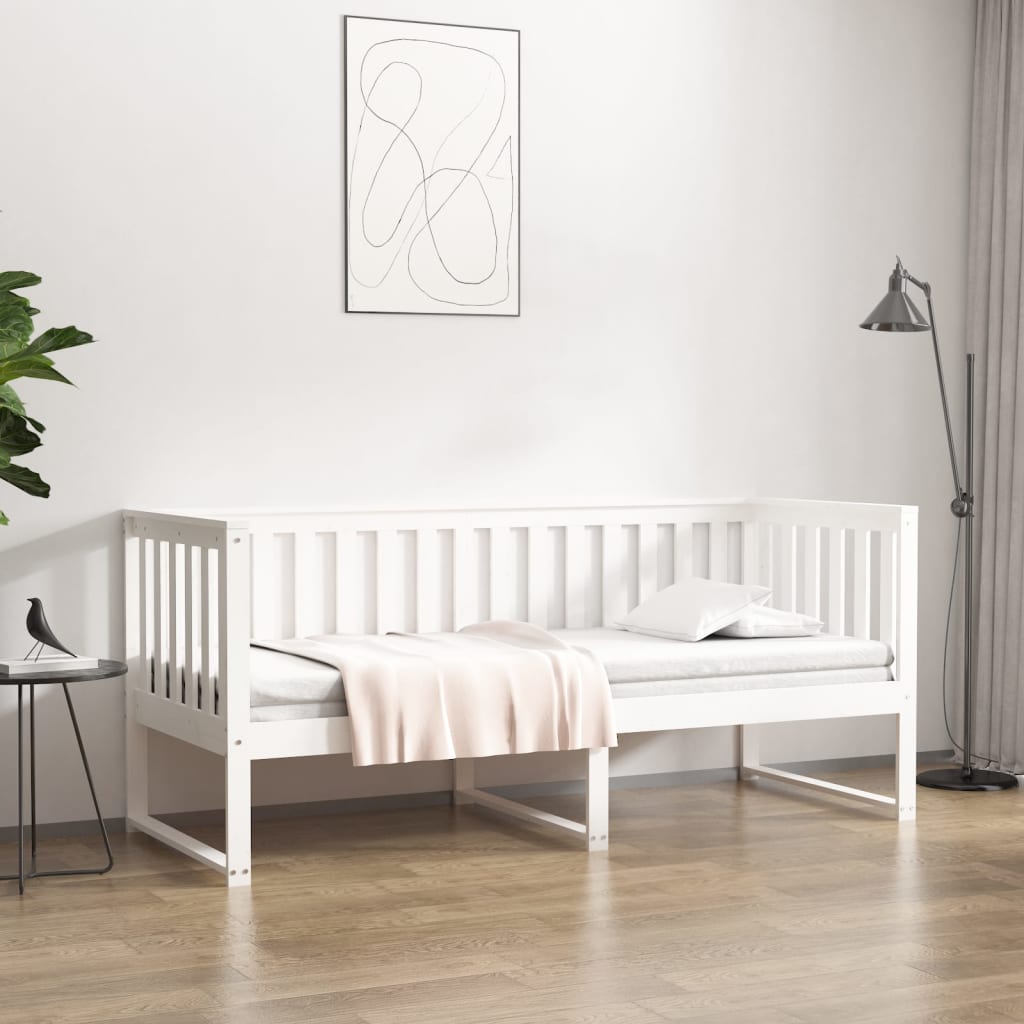 Sofá-cama sem colchão 80x200 cm madeira de pinho maciça branco