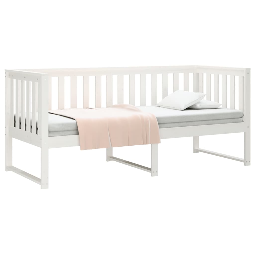 Sofá-cama sem colchão 80x200 cm madeira de pinho maciça branco
