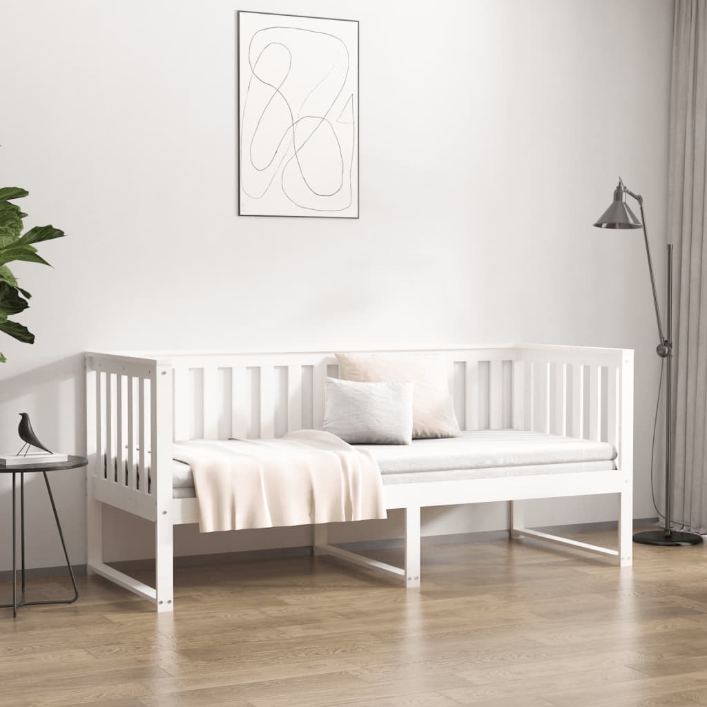 Sofá-cama sem colchão 80x200 cm madeira de pinho maciça branco