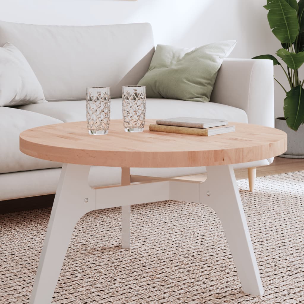 Tampo de mesa redondo ø80x4 cm madeira de faia maciça