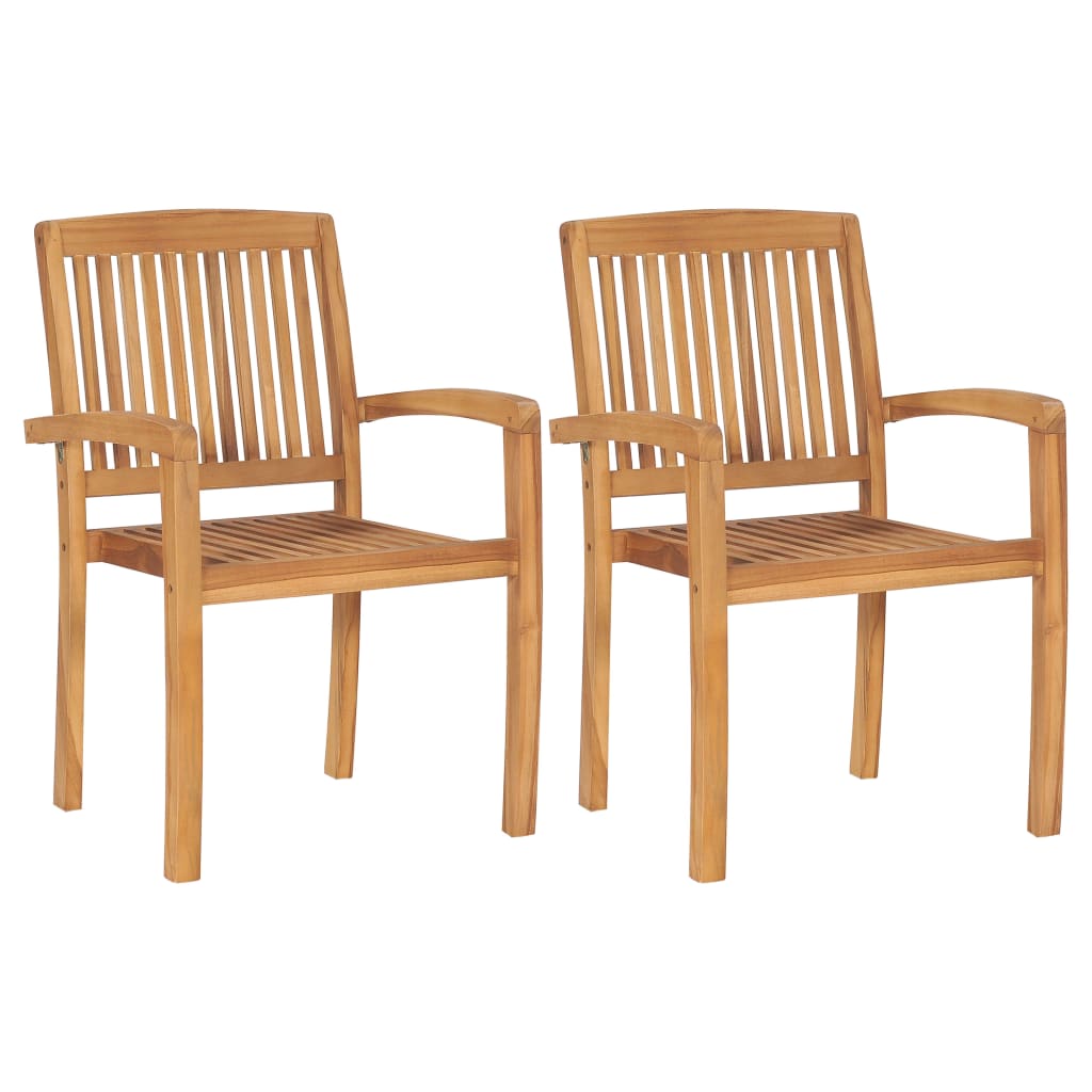 Cadeiras de jardim c/ almofadões cor creme 2 pcs teca maciça
