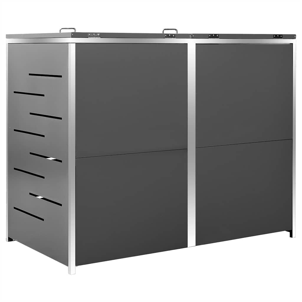 Abrigo duplo para caixote do lixo 138x77,5x115 cm aço inox