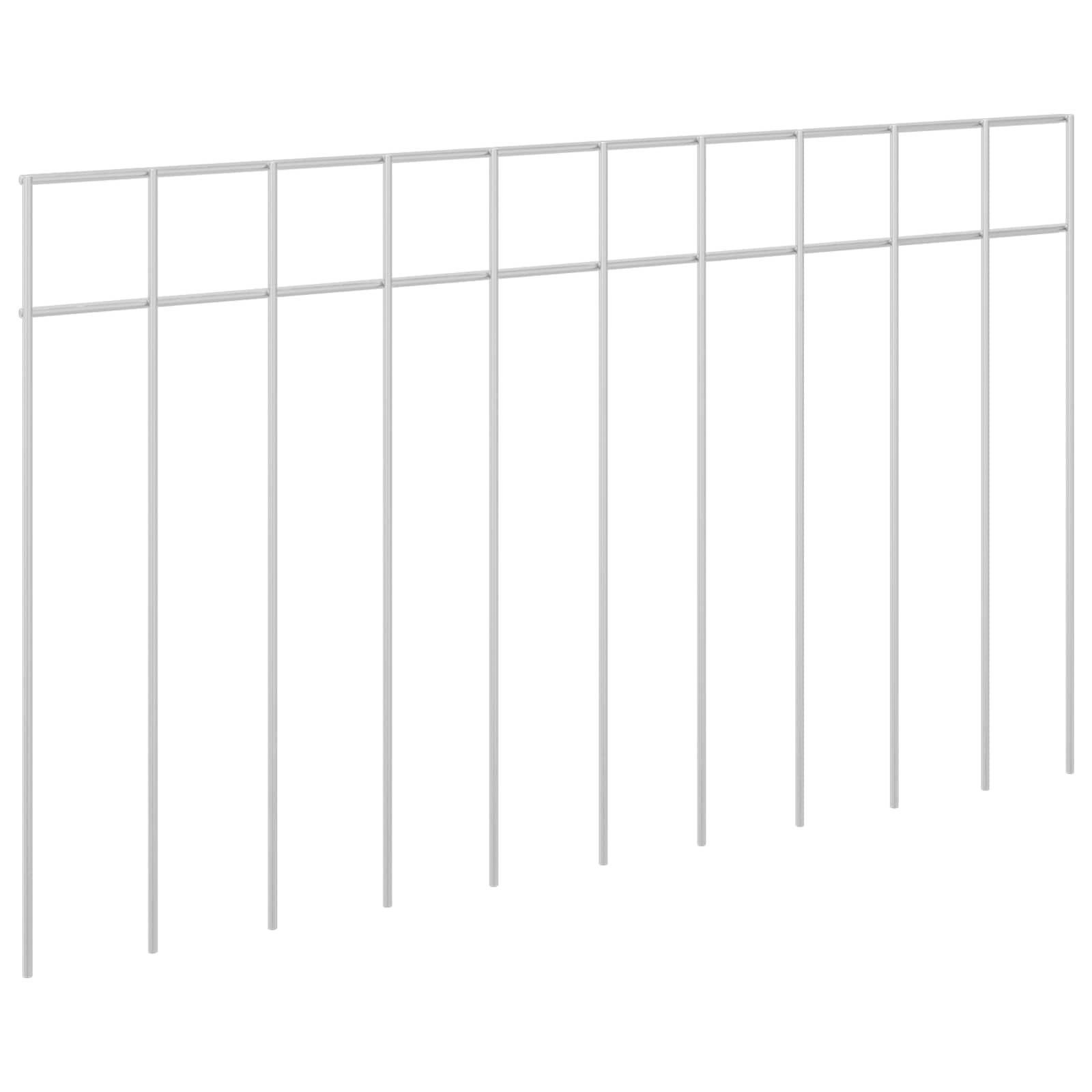 Painel de cerca para jardim 48 unid. 50 x 30 cm aço galvanizado