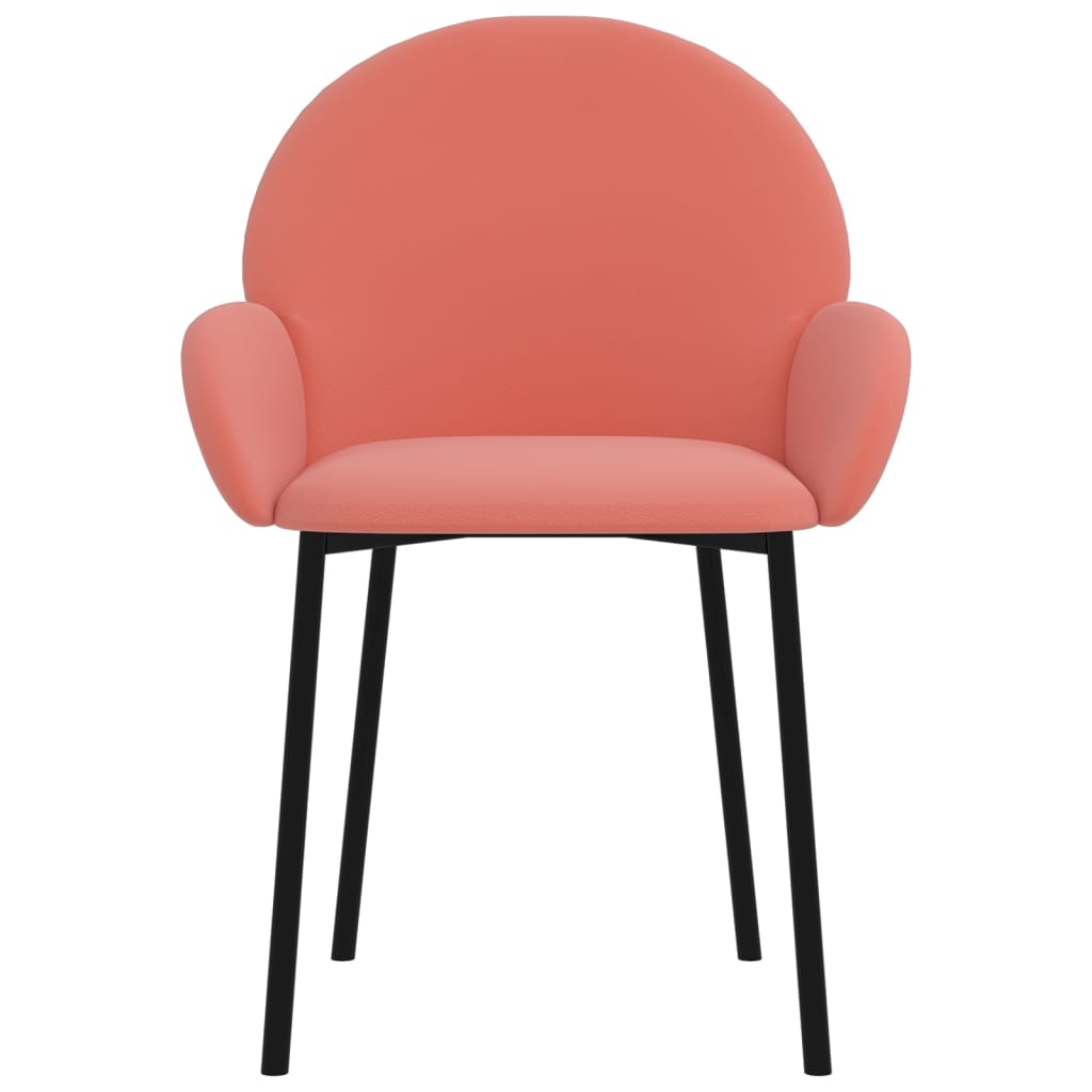 Cadeiras de jantar 2 pcs veludo rosa