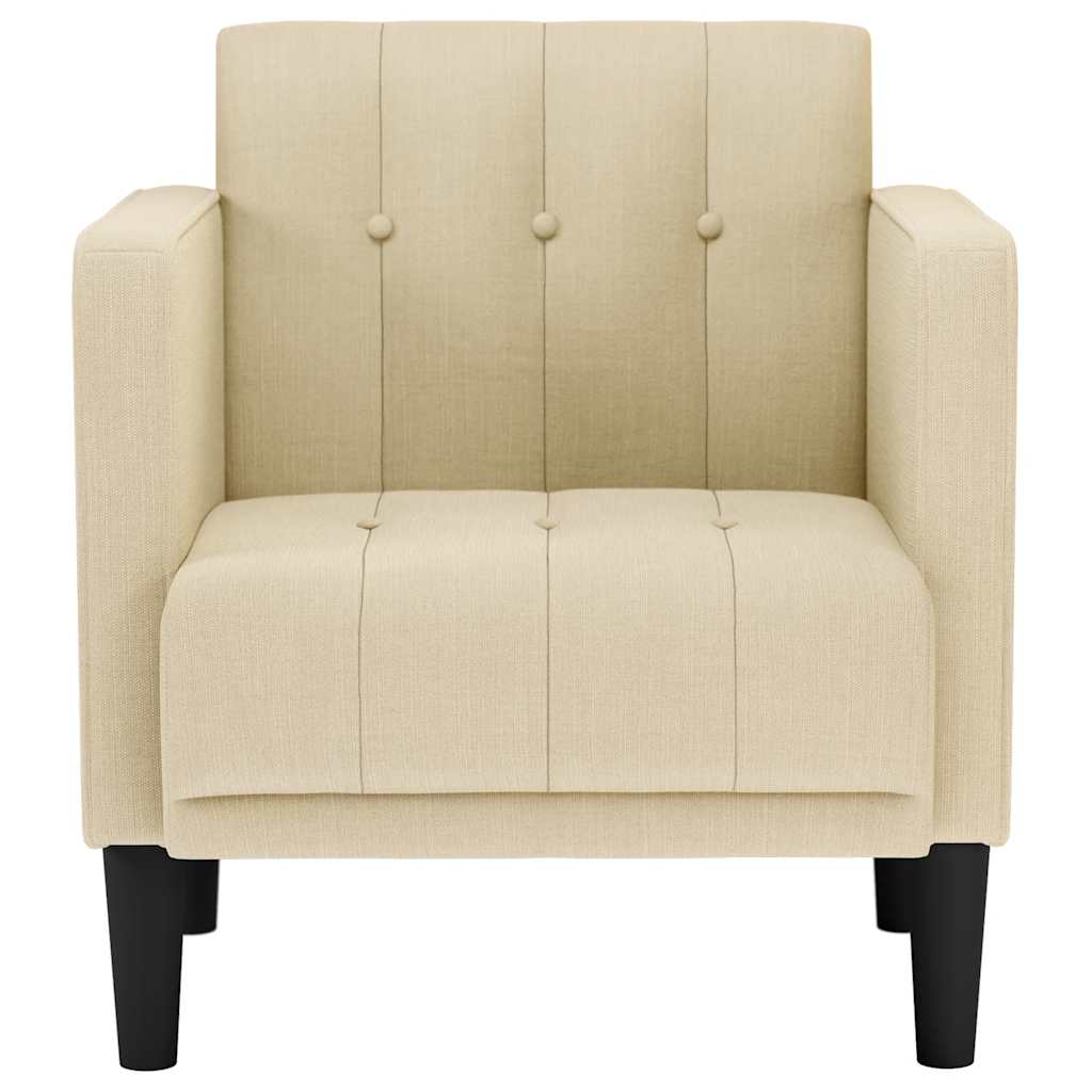 Poltrona com apoio de braços 53 cm tecido creme