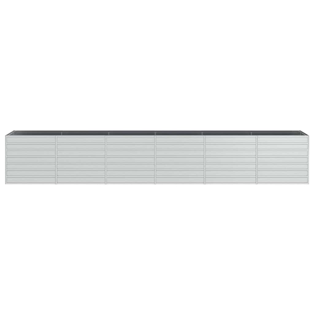 Canteiro elevado de jardim 480x80x77cm aço galvanizado prateado