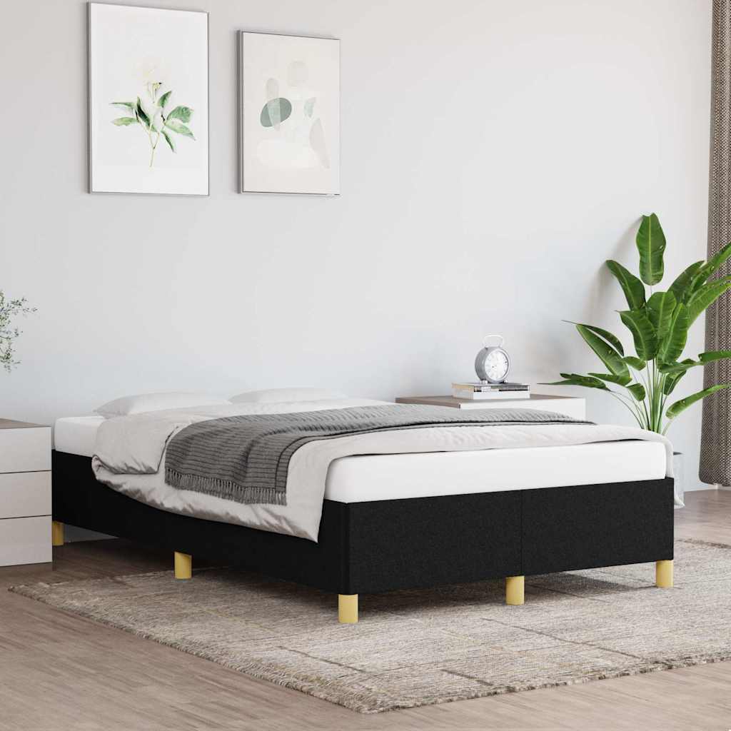 Estrutura de cama sem colchão preto 120x190 cm tecido