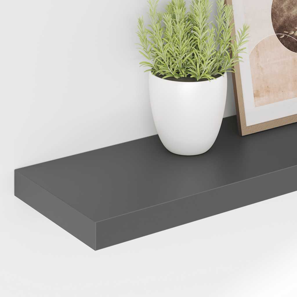 Prateleiras de parede suspensas 4 pcs 80x23,5x3,8cm MDF cinza