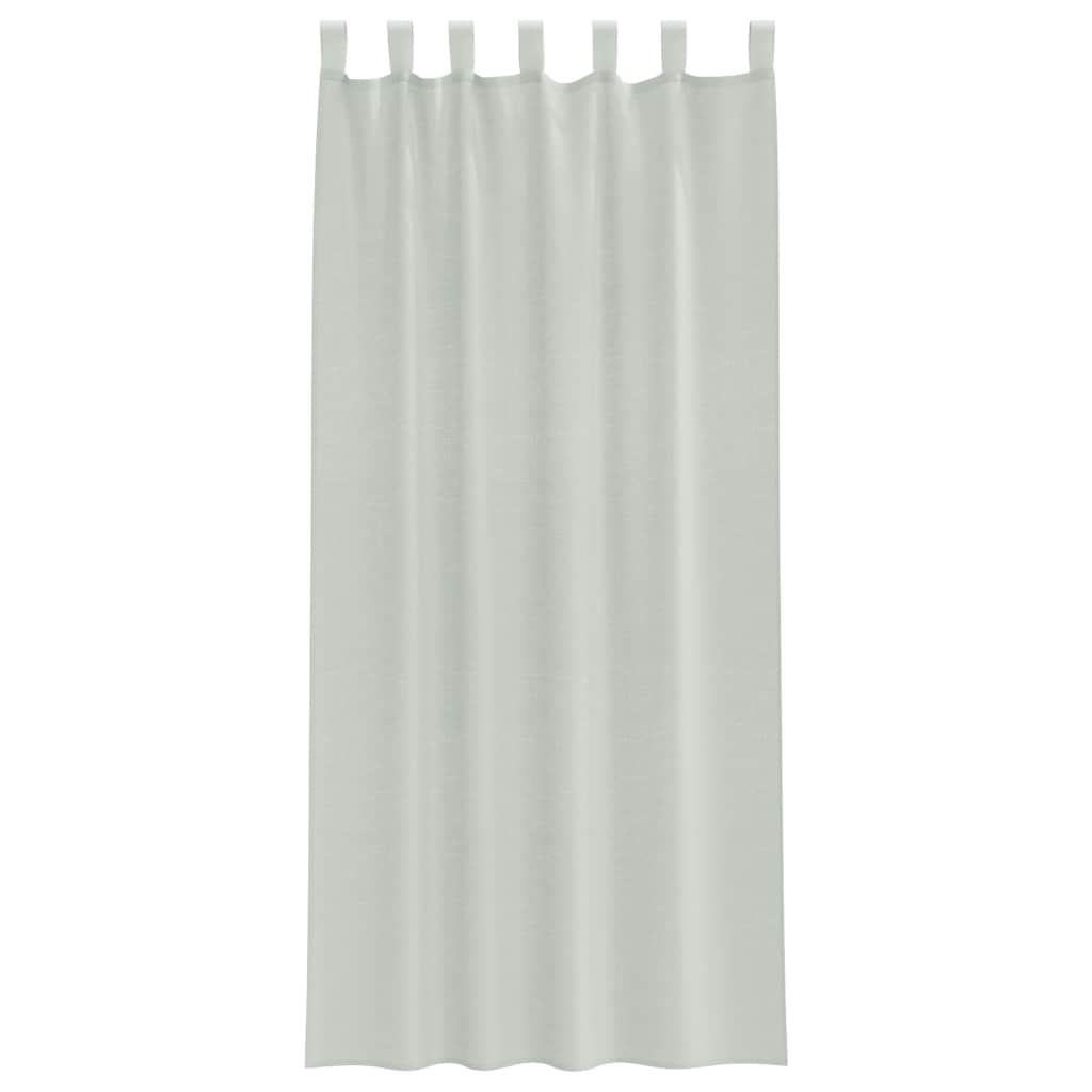 Cortinas de voile com laços 2 pcs cinzento-claro 140x225 cm