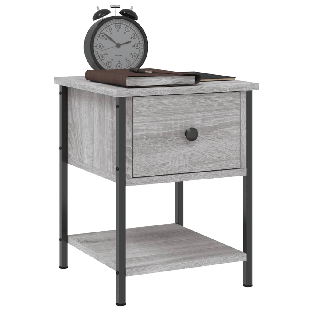 Mesa de cabeceira 34x35,5x45 cm derivados madeira cinza sonoma