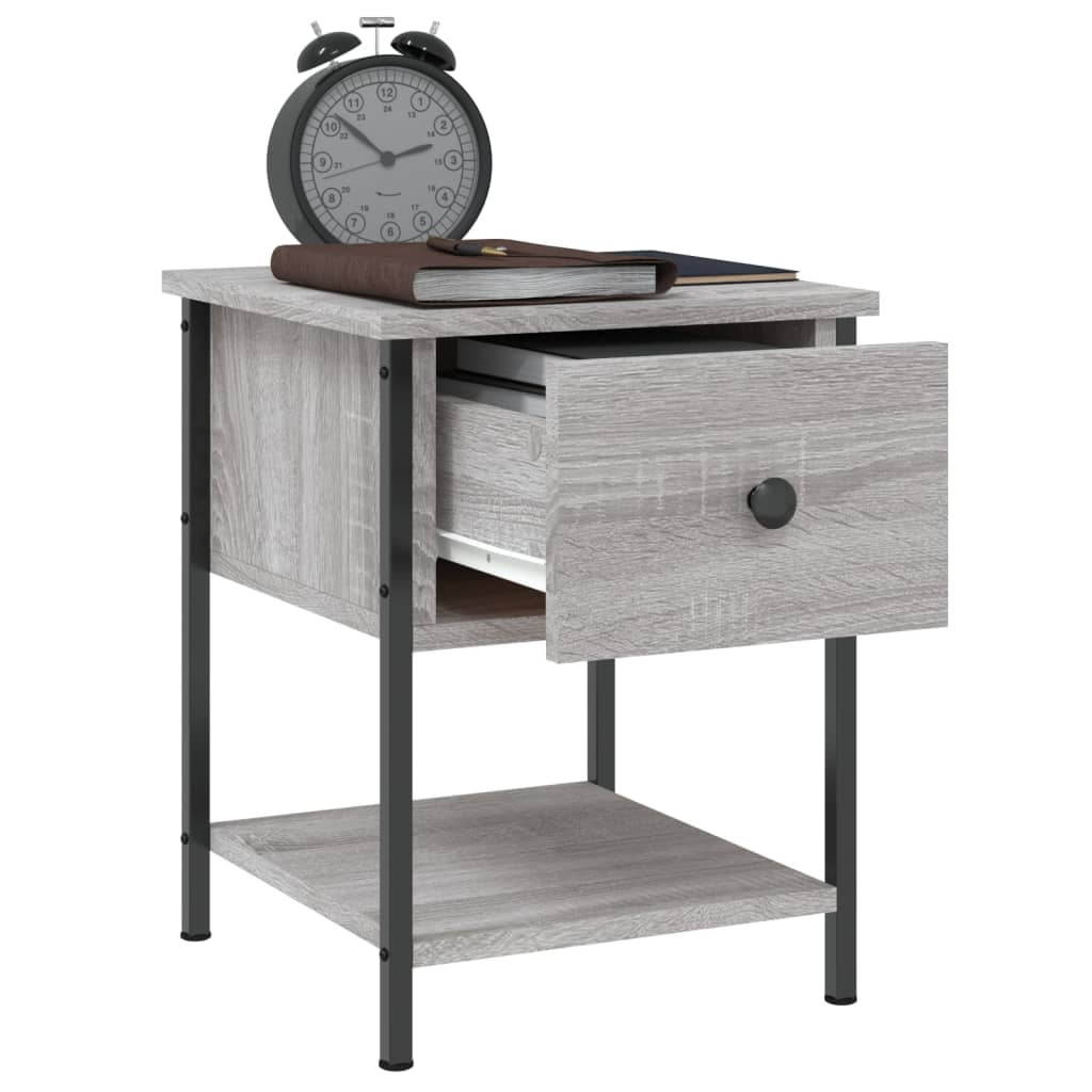 Mesa de cabeceira 34x35,5x45 cm derivados madeira cinza sonoma