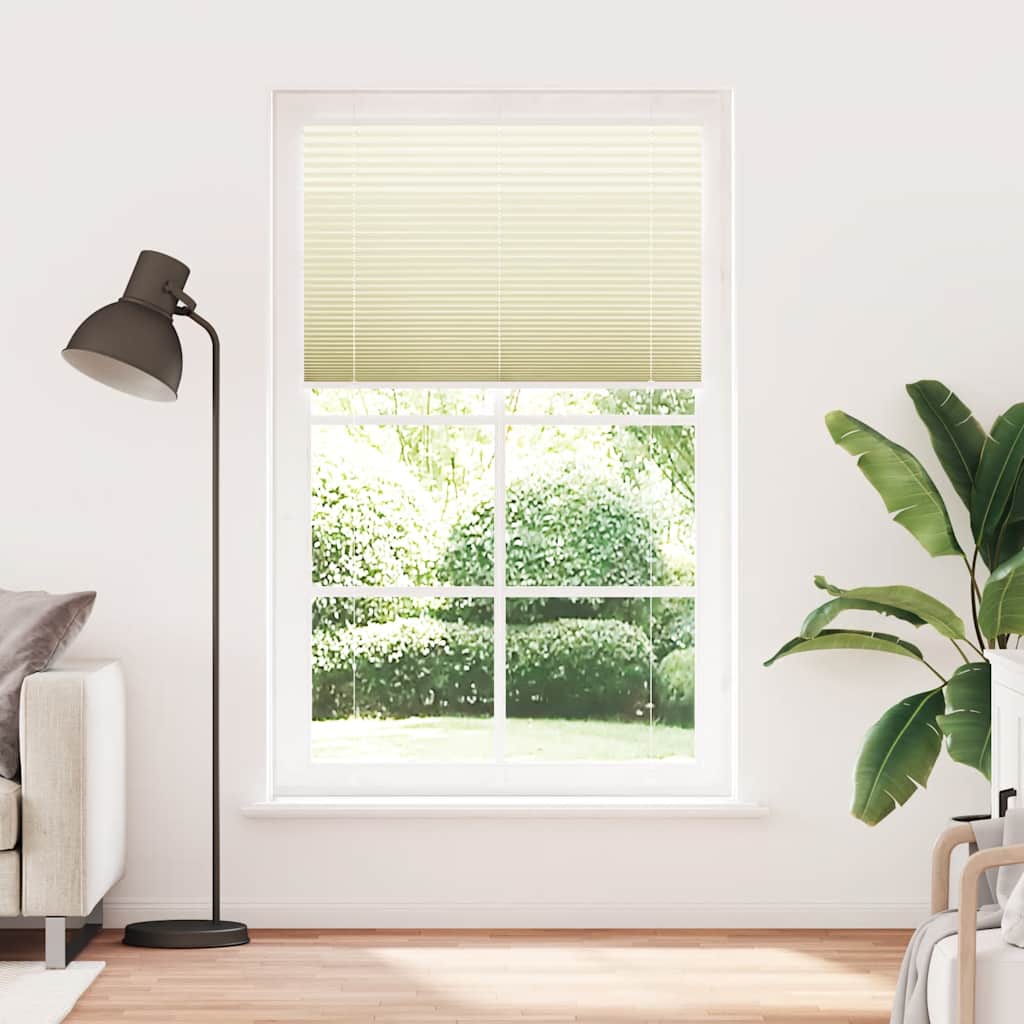 Creme plissada cega 110x200 cm largura tecido 109,4cm poliéster