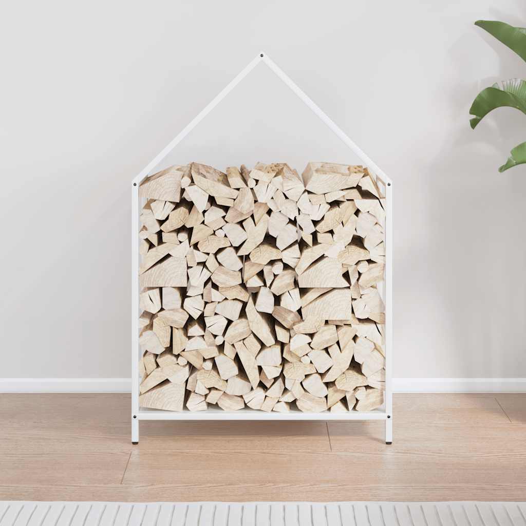 Suporte para lenha 60x25x90 cm aço laminado a frio branco