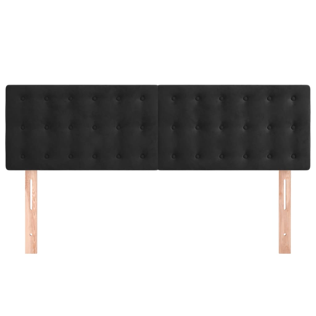 Cabeceiras preto 144x5x78/88 cm veludo
