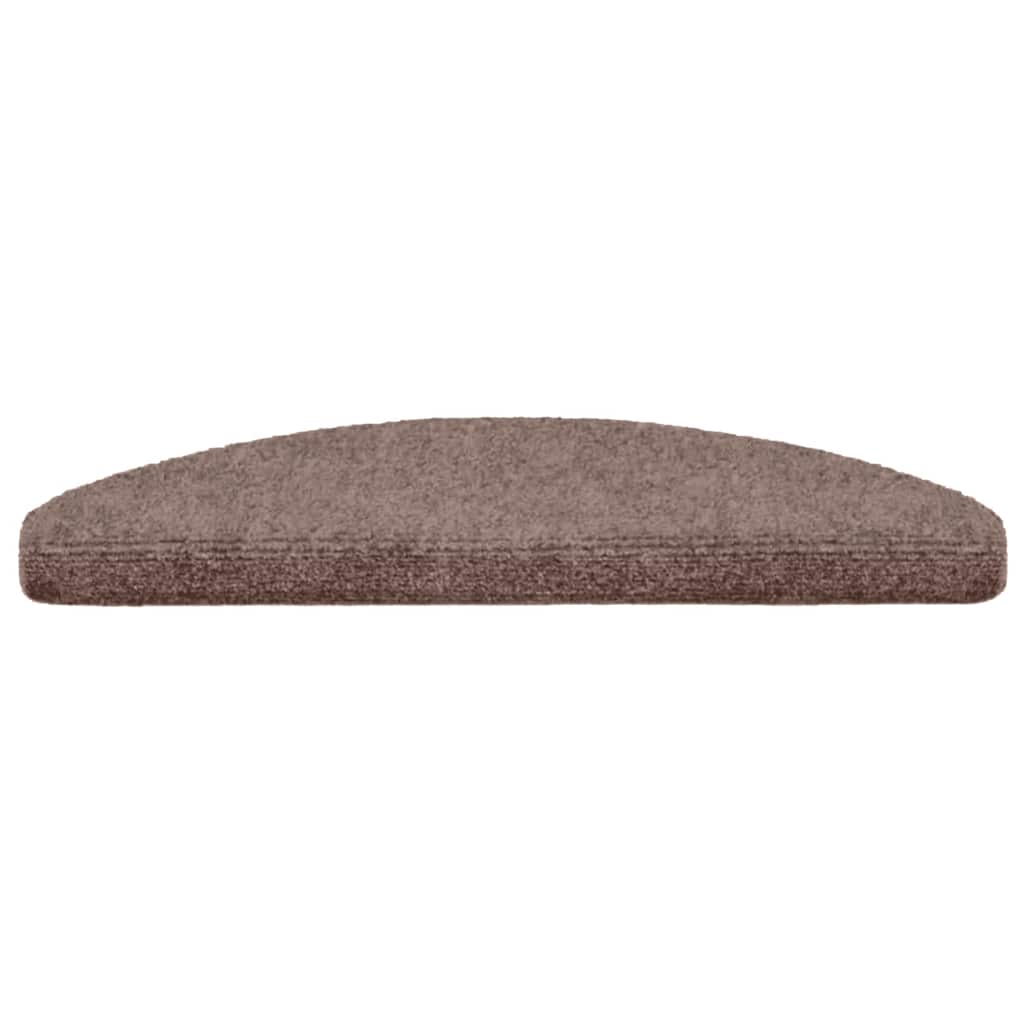 Tapetes de escada autoadesivos 5 peças 65x21x4 cm marrom claro semicircular grande