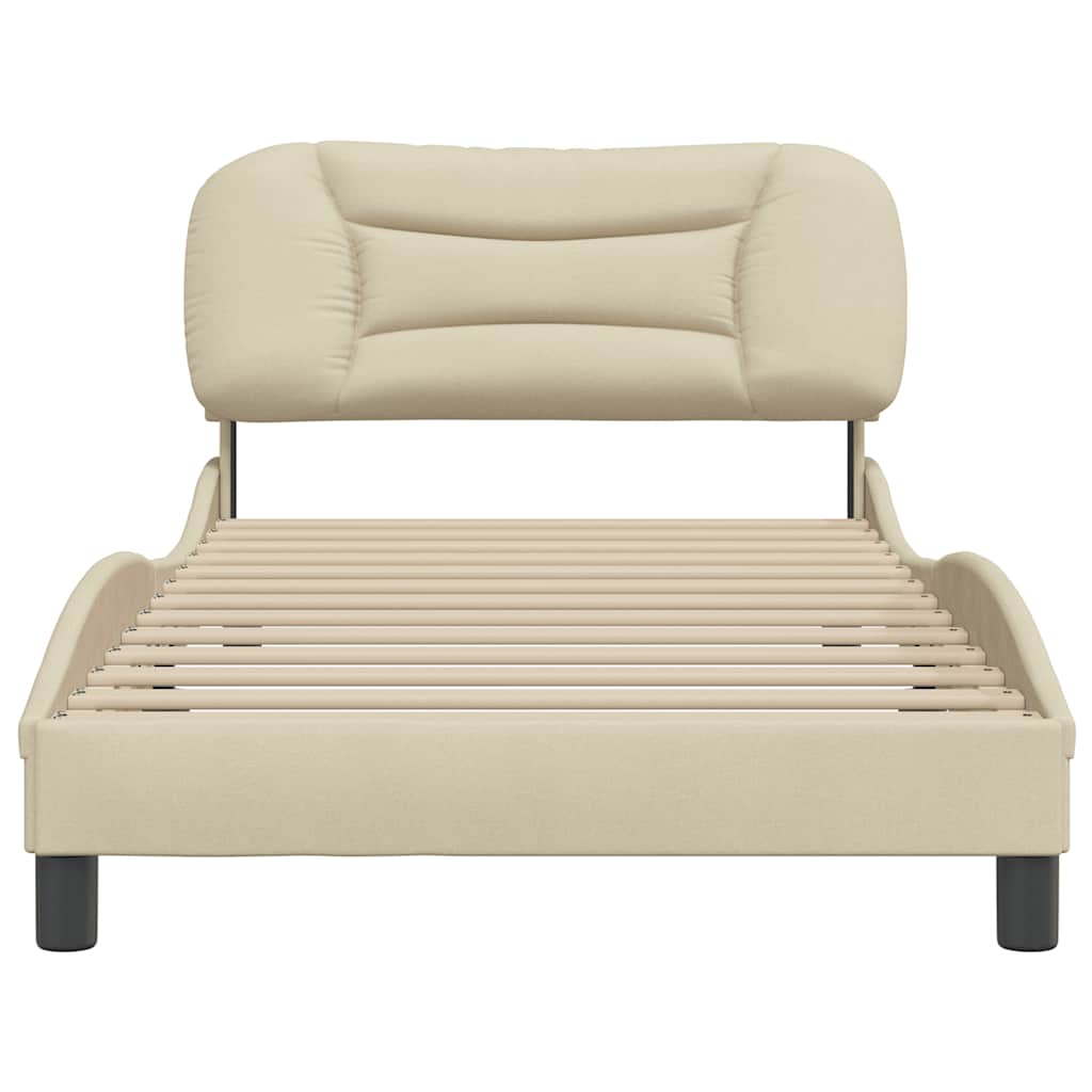 Estrutura de cama sem colchão hvar 100x200 cm tecido cor creme