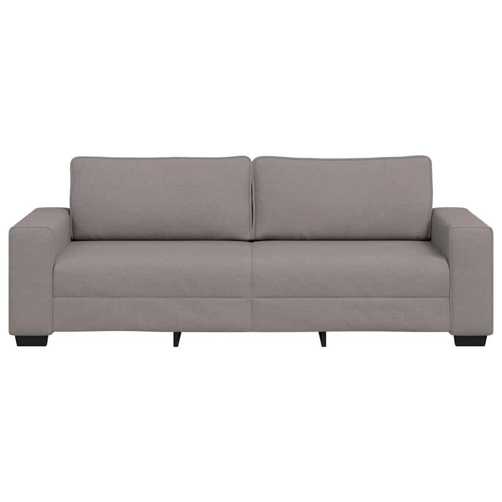 Sofá de 3 lugares tecido 220x77x82 cm cinzento-acastanhado
