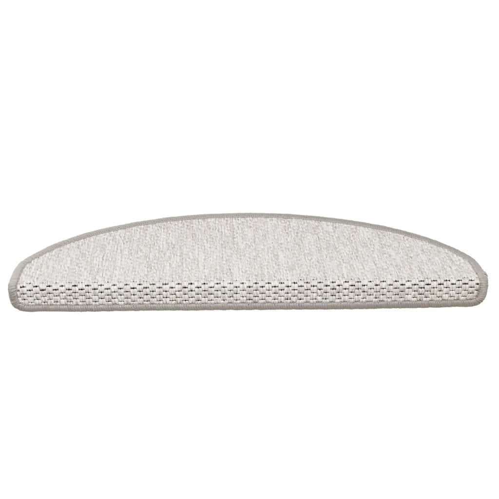 Tapetes escada adesivos aspeto sisal 30 pcs 65x21x4cm platina