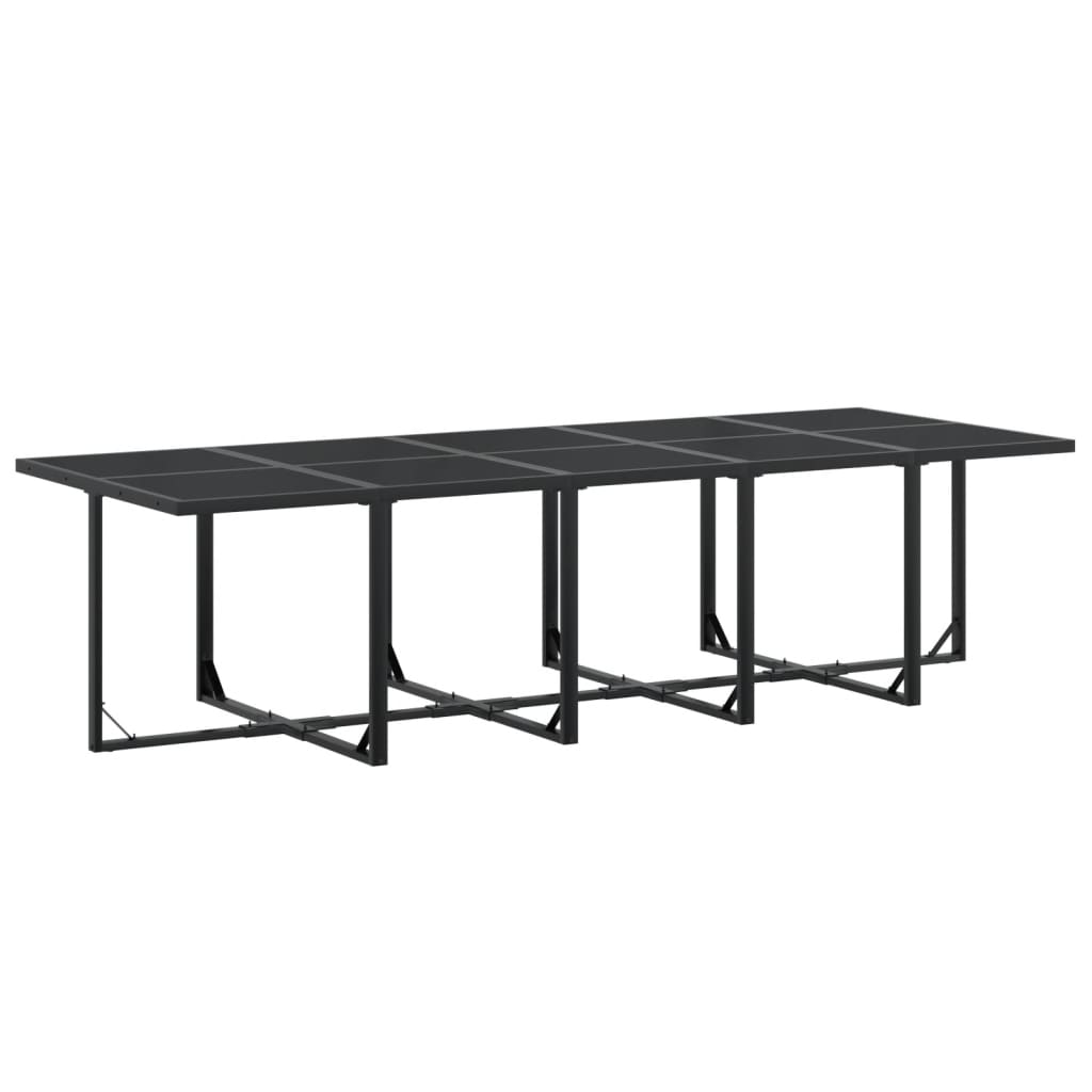 15 Pcs conjunto de jantar para jardim textilene preto
