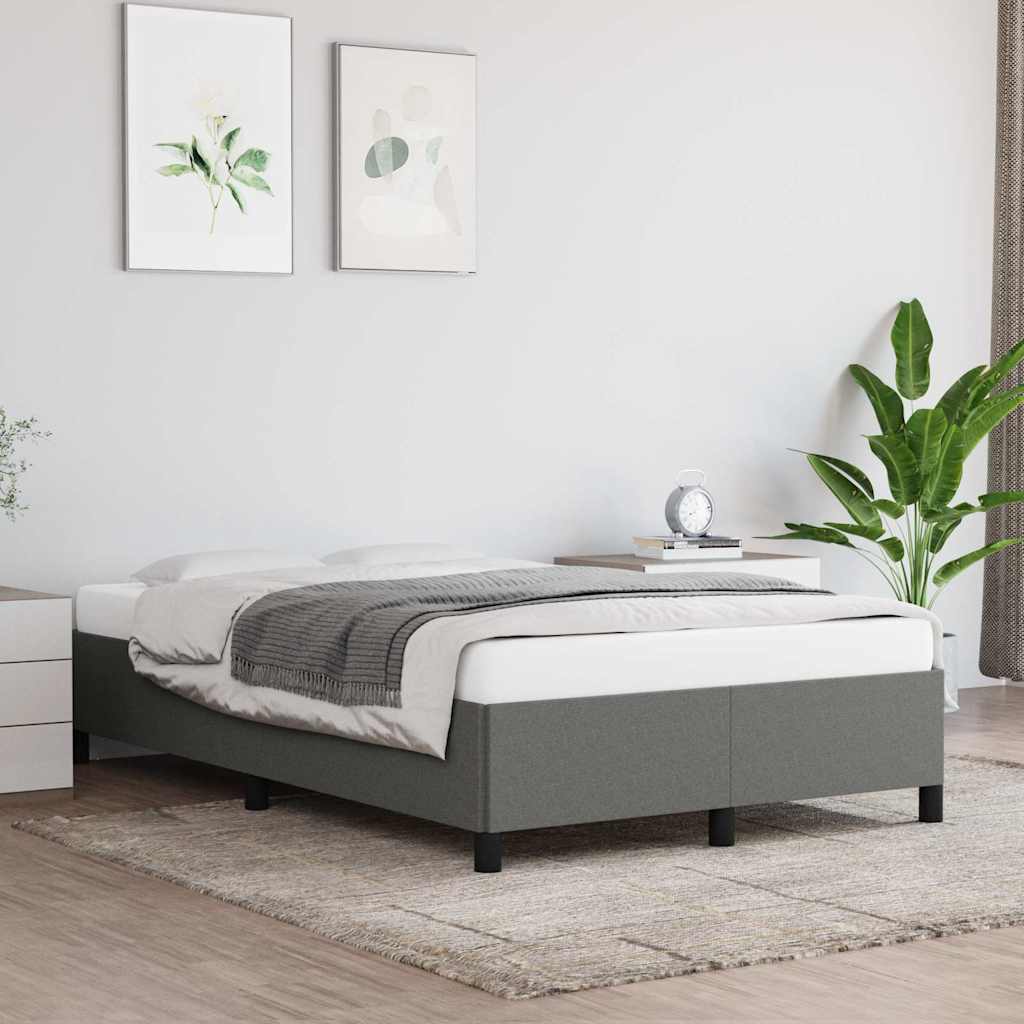 Estrutura de cama sem colchão cinza escuro 120x190 cm tecido