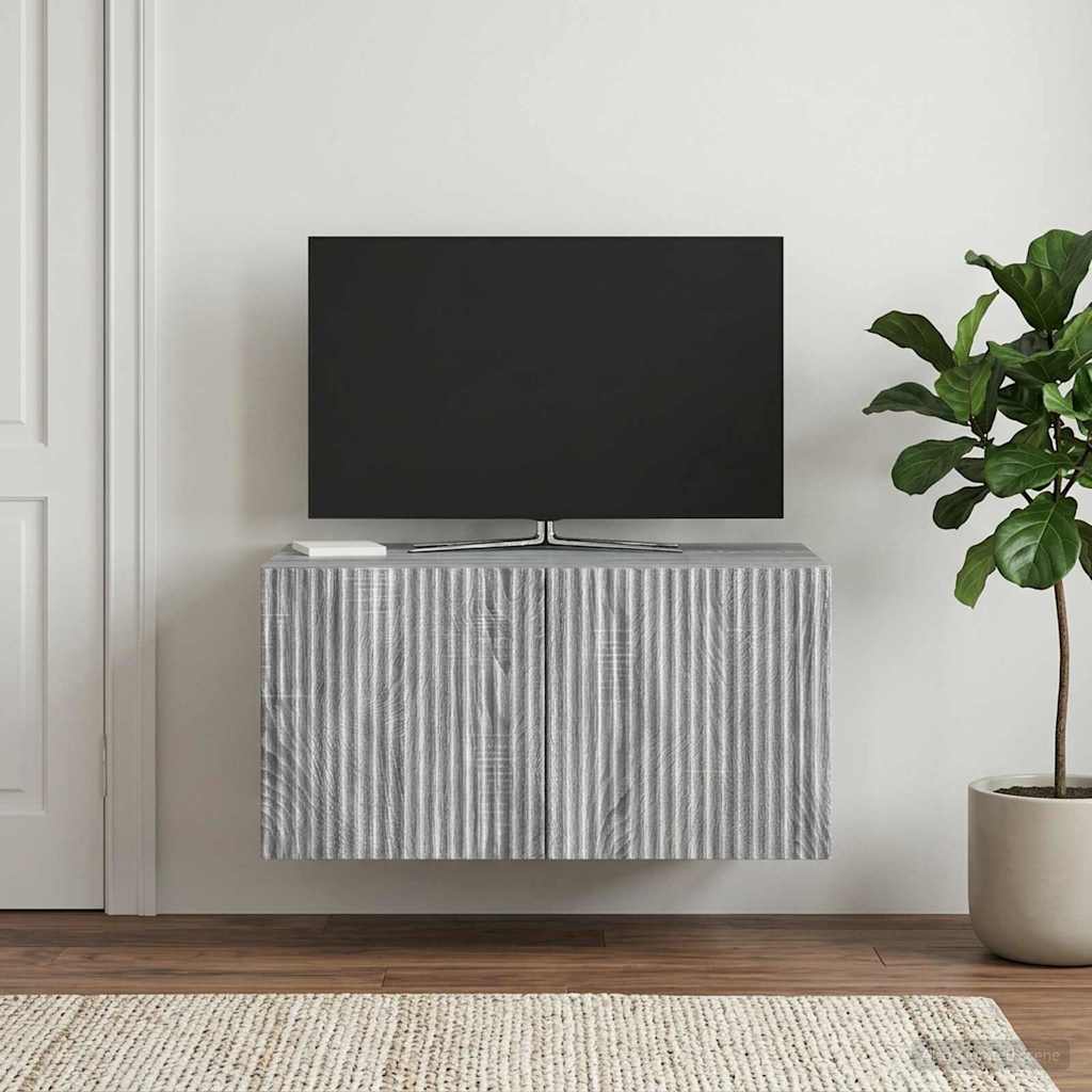 Gabinete de TV de parede sonoma cinzento 59,5 x 41 x 30 cm