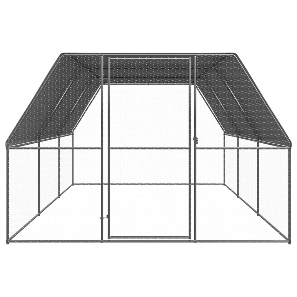 Galinheiro de exterior 3x6x2 m aço galvanizado