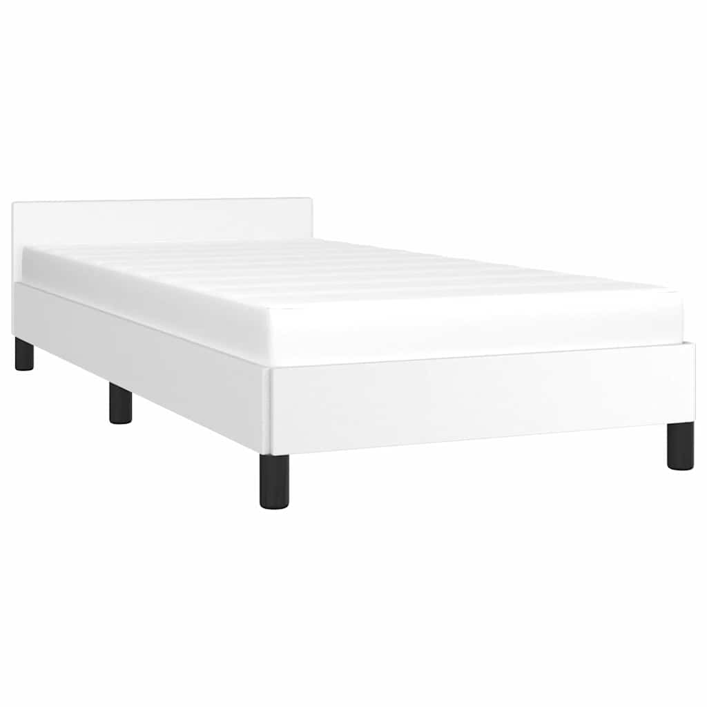 Estrutura de cama c/ cabeceira sem colchão 100x200 cm branco