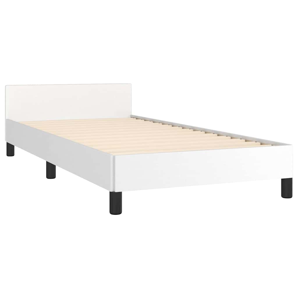 Estrutura de cama c/ cabeceira sem colchão 100x200 cm branco