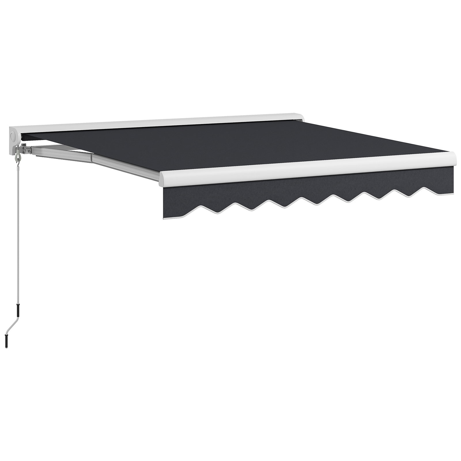 Toldo retrátil elétrico ou manual 250x200 cm toldo portátil para varanda com controlo remoto manivela manual cinzento escuro