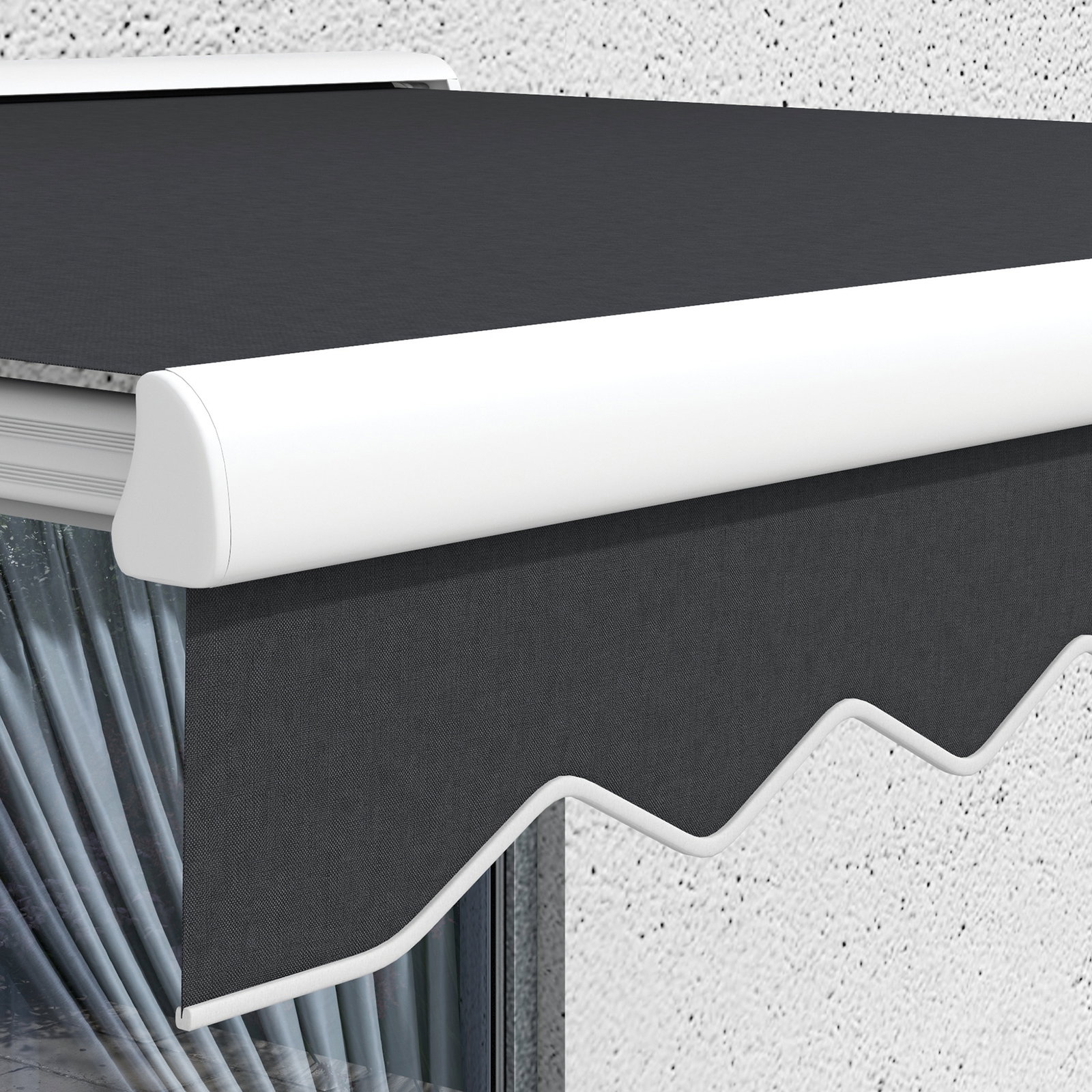 Toldo retrátil elétrico ou manual 250x200 cm toldo portátil para varanda com controlo remoto manivela manual cinzento escuro