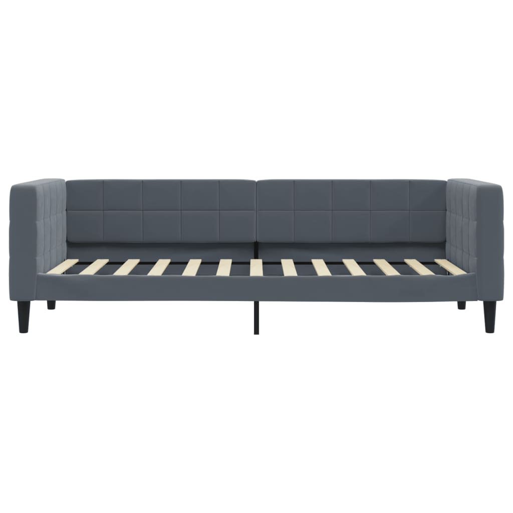Sofá-cama com colchão 80x200 cm veludo cinzento-escuro