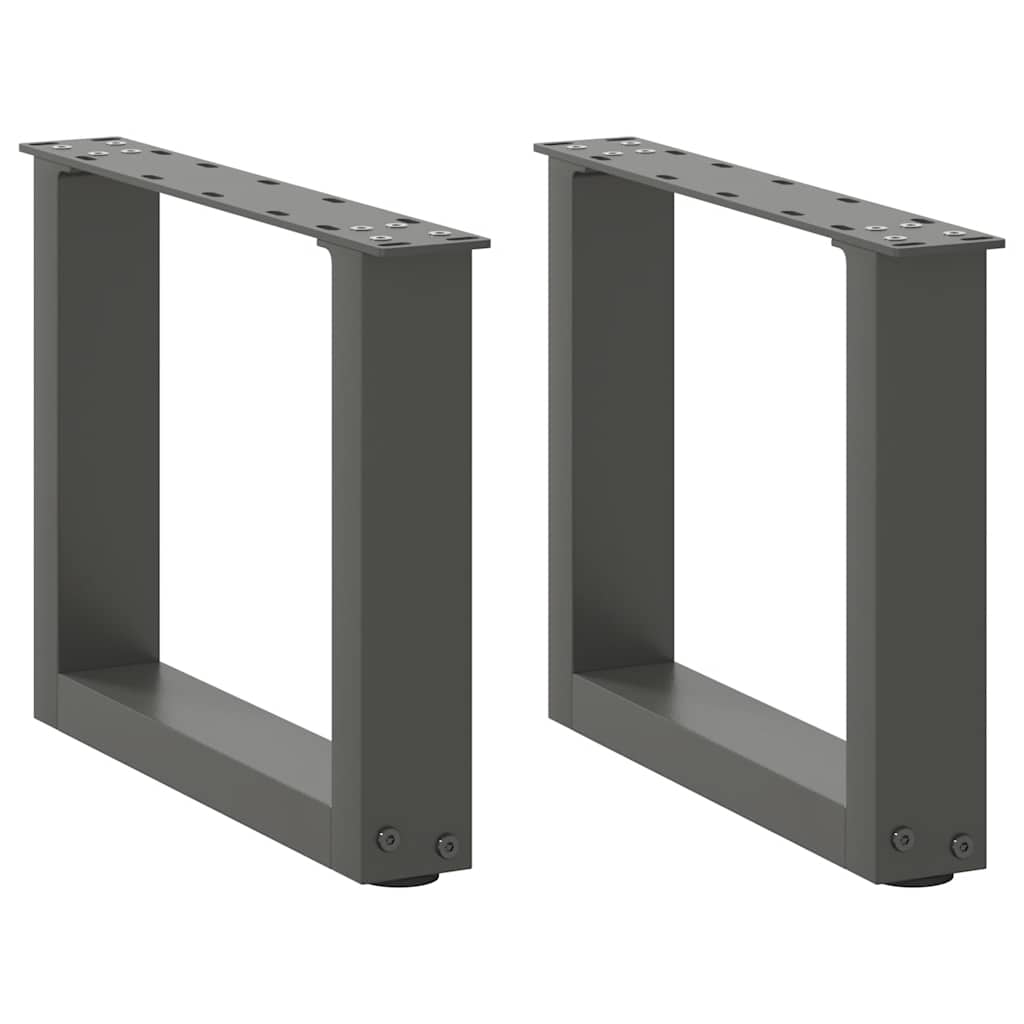 Pés para mesa de centro em formato de u, 2 peças, antracite, 40x(30-31) cm, aço