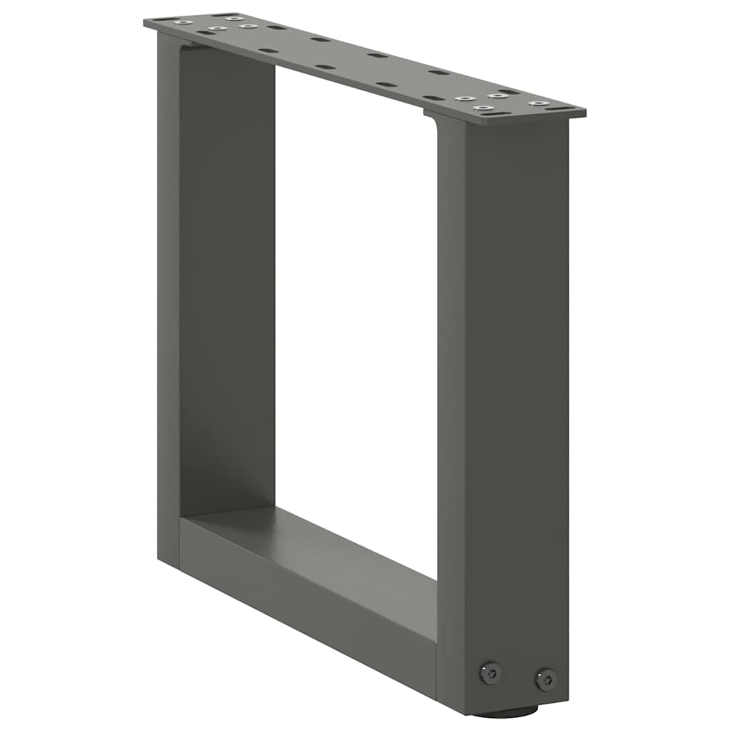 Pés para mesa de centro em formato de u, 2 peças, antracite, 40x(30-31) cm, aço