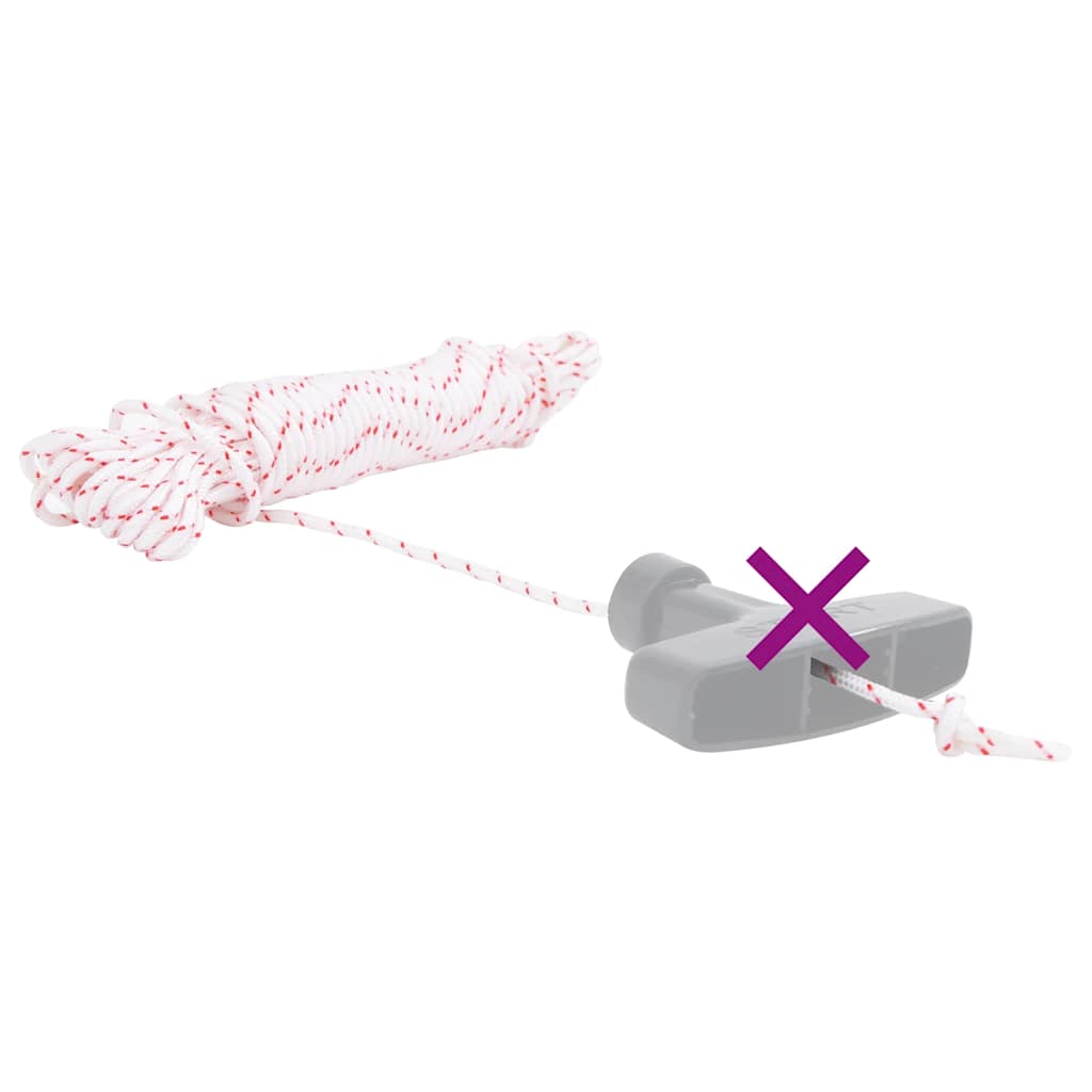 Cabo de arranque ø3 mm 10 m nylon branco e vermelho