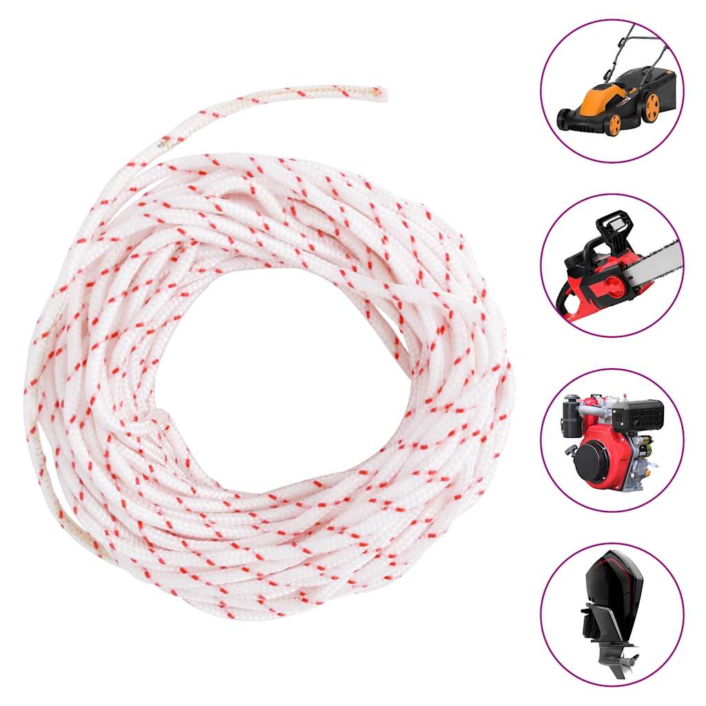Cabo de arranque ø3 mm 10 m nylon branco e vermelho