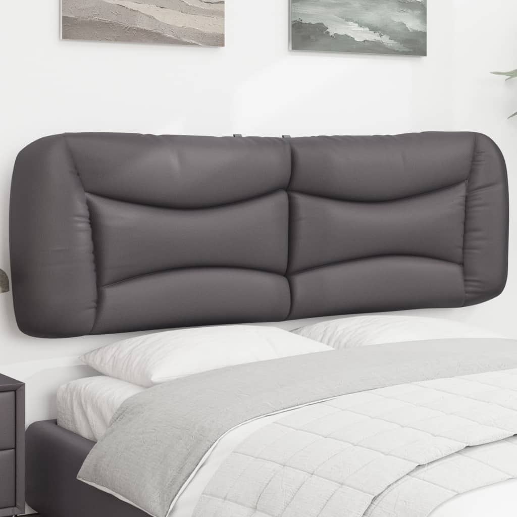 Almofadão de cabeceira hvar 160 cm couro artificial cinzento