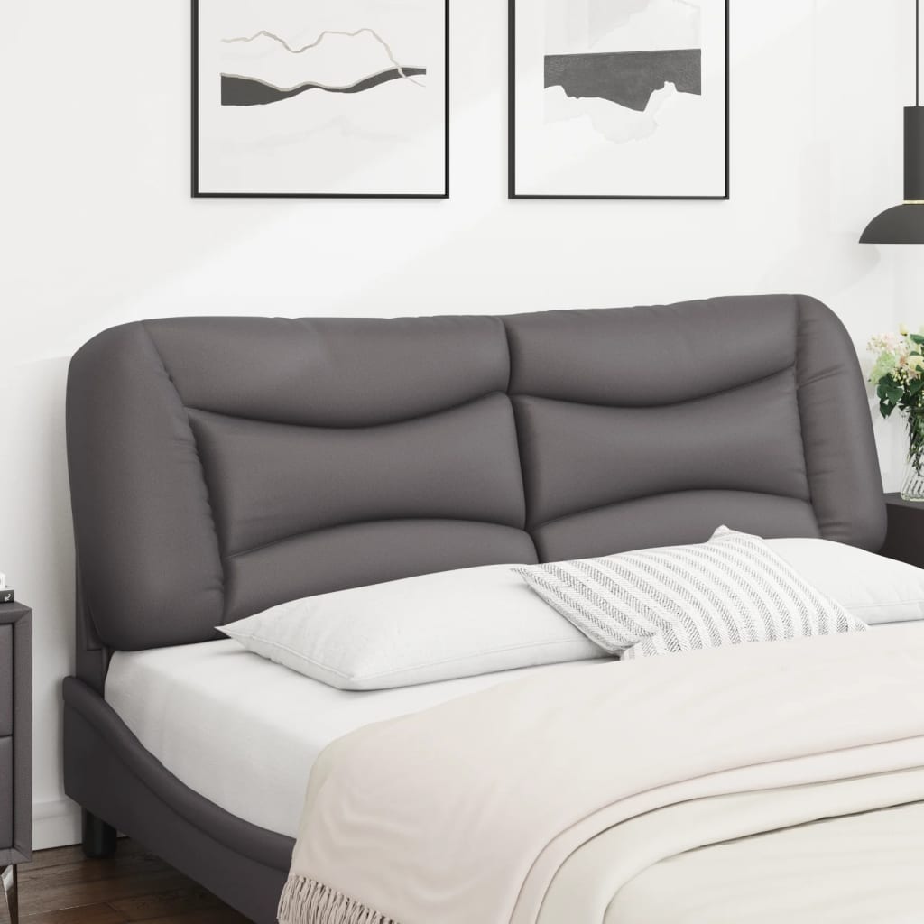 Almofadão de cabeceira hvar 160 cm couro artificial cinzento