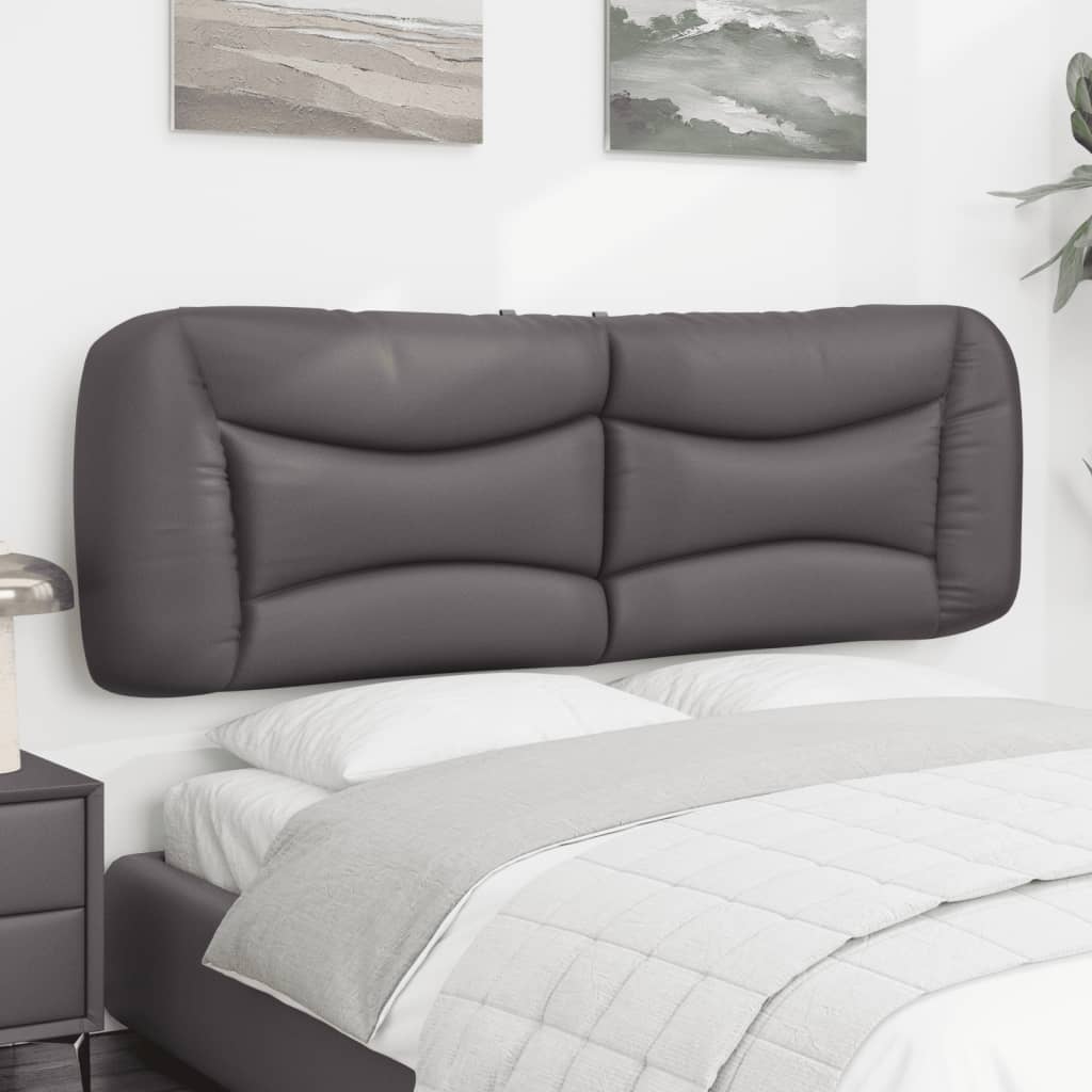 Almofadão de cabeceira hvar 160 cm couro artificial cinzento