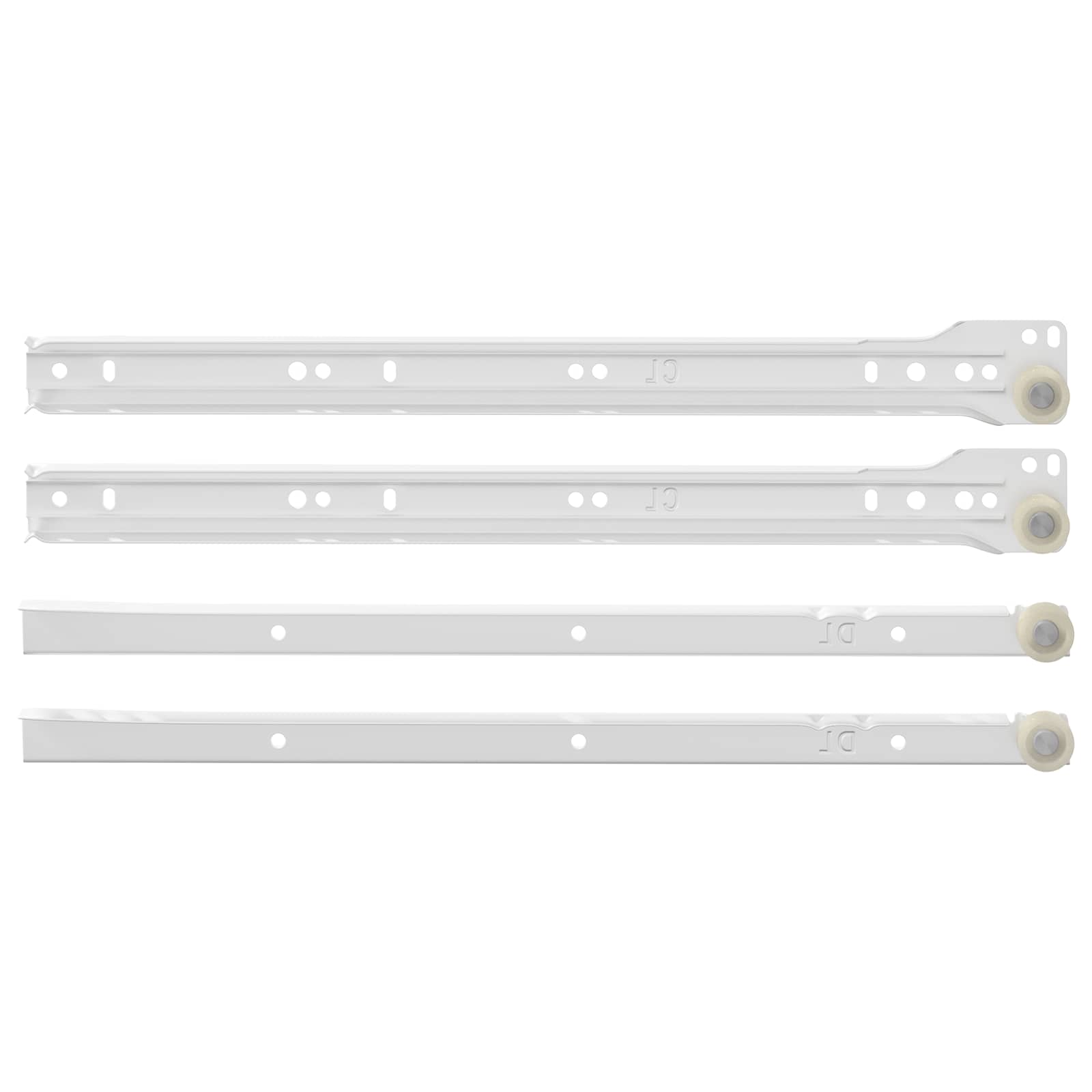 Corrediça de gaveta 63 unid. branco aço