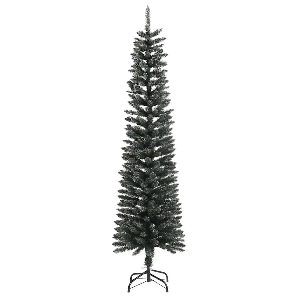 Árvore de natal artificial fina com suporte 180 cm PVC verde