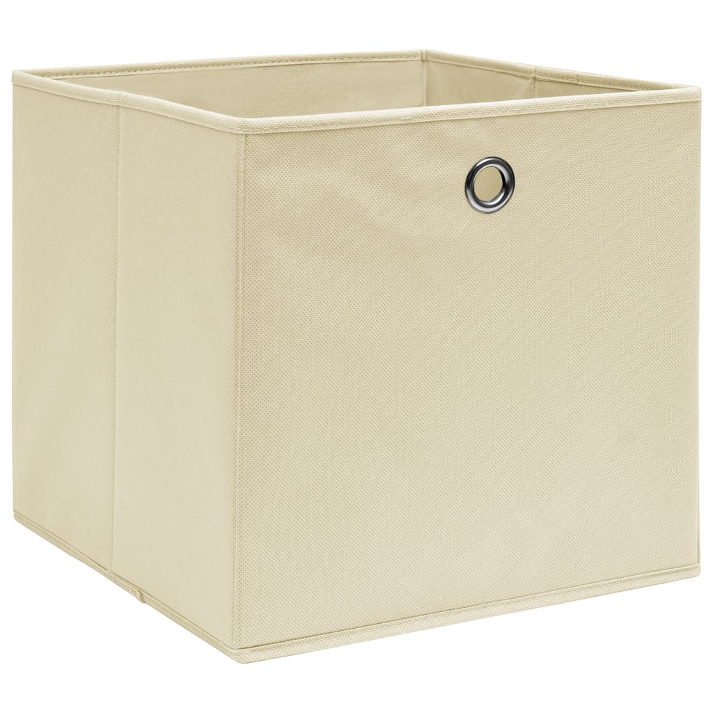 Caixas de arrumação 4 pcs 32x32x32 cm tecido creme