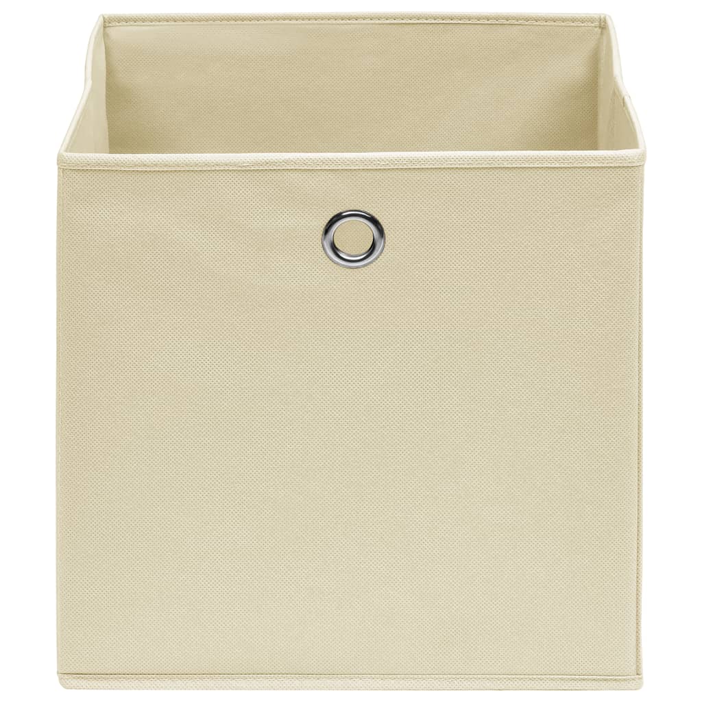 Caixas de arrumação 4 pcs 32x32x32 cm tecido creme