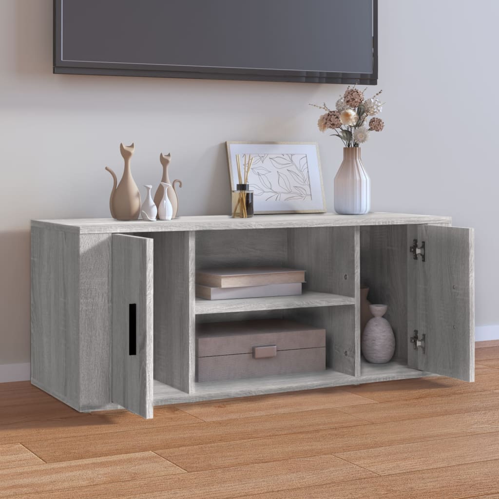Móvel de TV 100x35x40 cm derivados de madeira cinzento sonoma