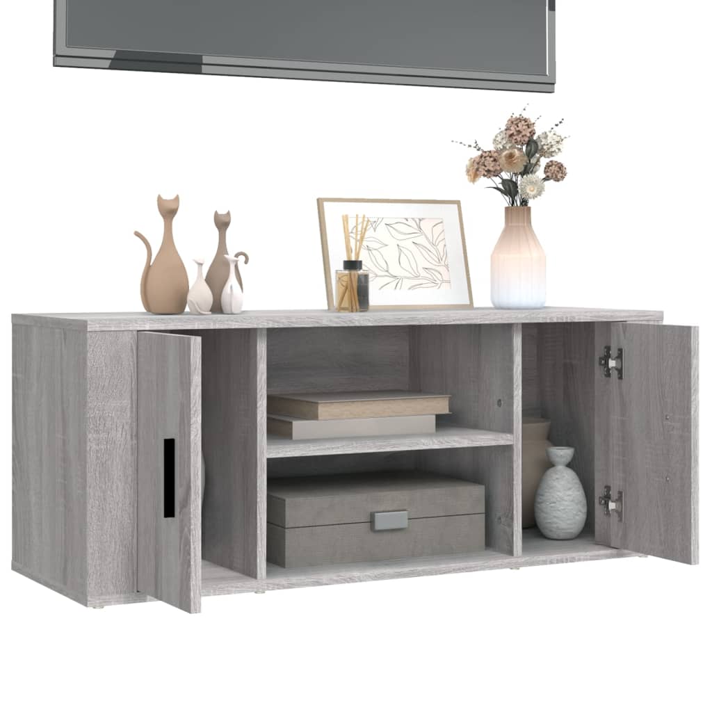 Móvel de TV 100x35x40 cm derivados de madeira cinzento sonoma