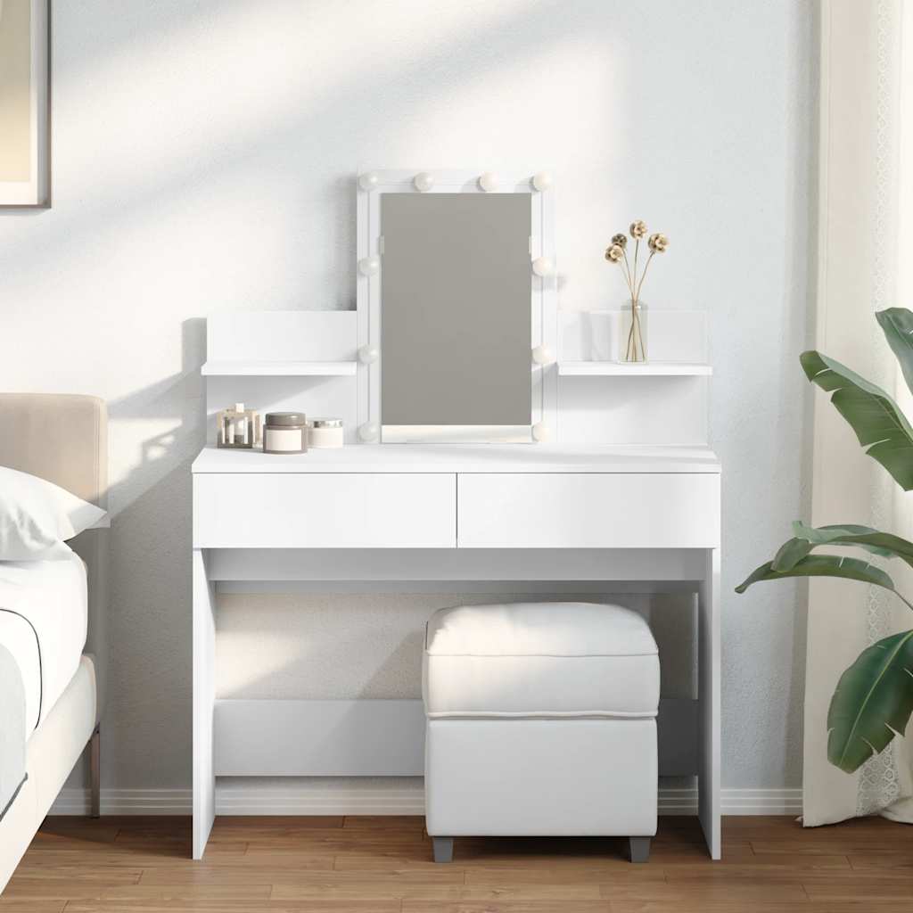 Toucador com leds 100x40x130 cm branco