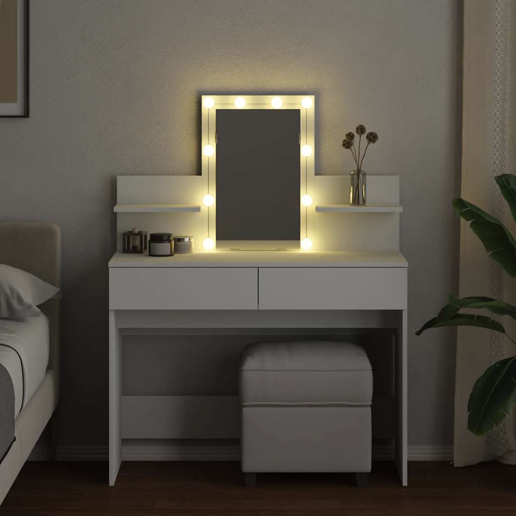 Toucador com leds 100x40x130 cm branco