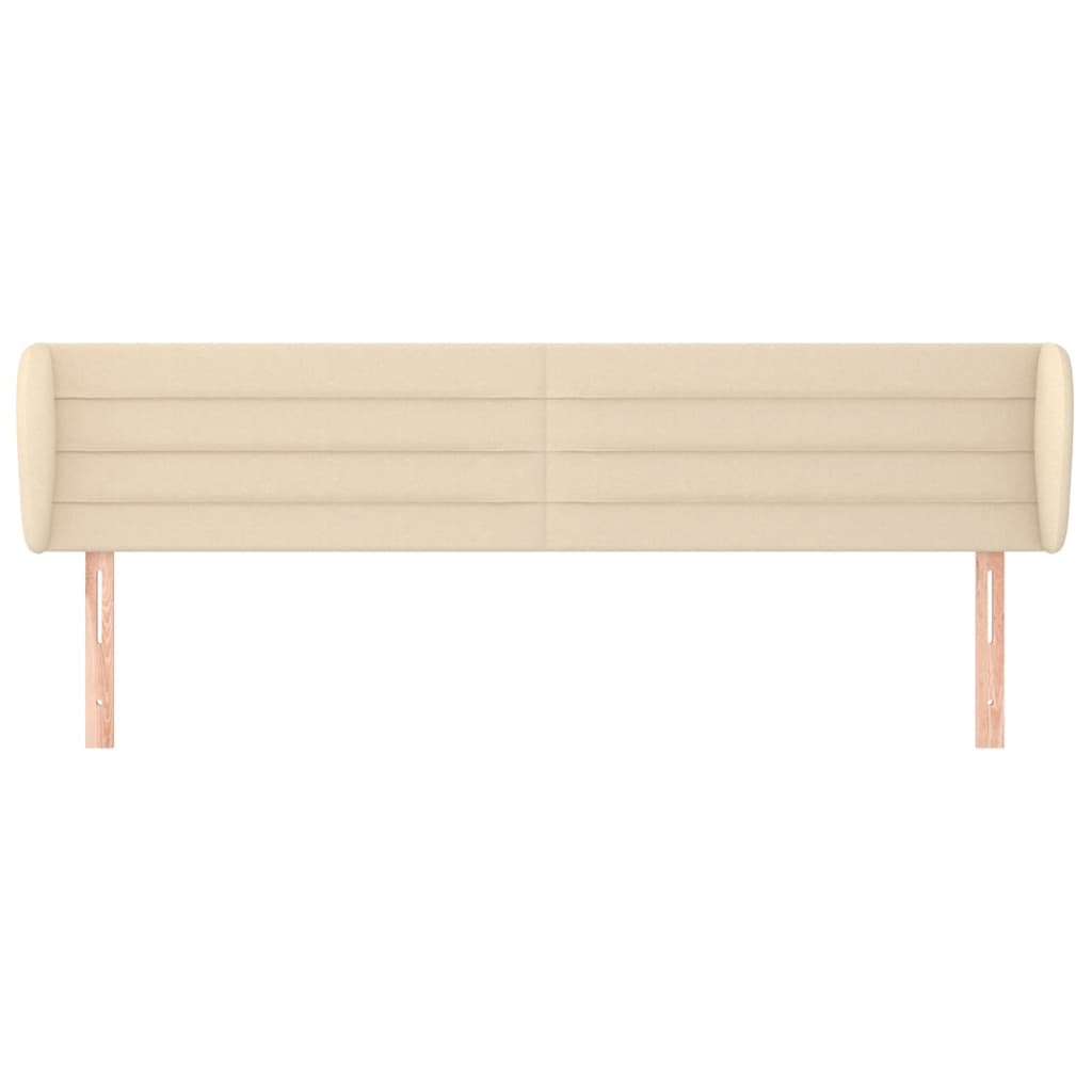 Cabeceira de cama c/ abas tecido 163x23x78/88 cm creme
