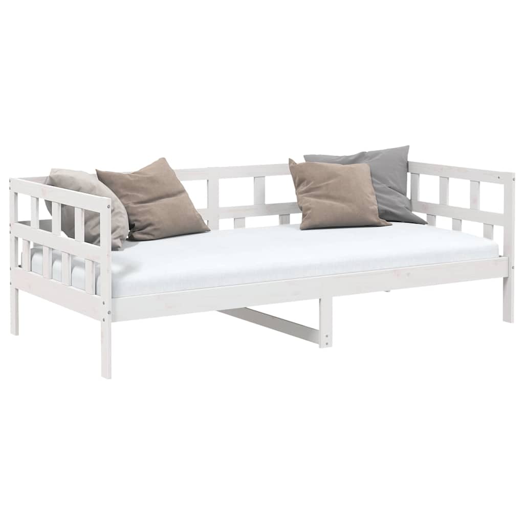 Sofá-cama 90x200 cm madeira de pinho maciça branco
