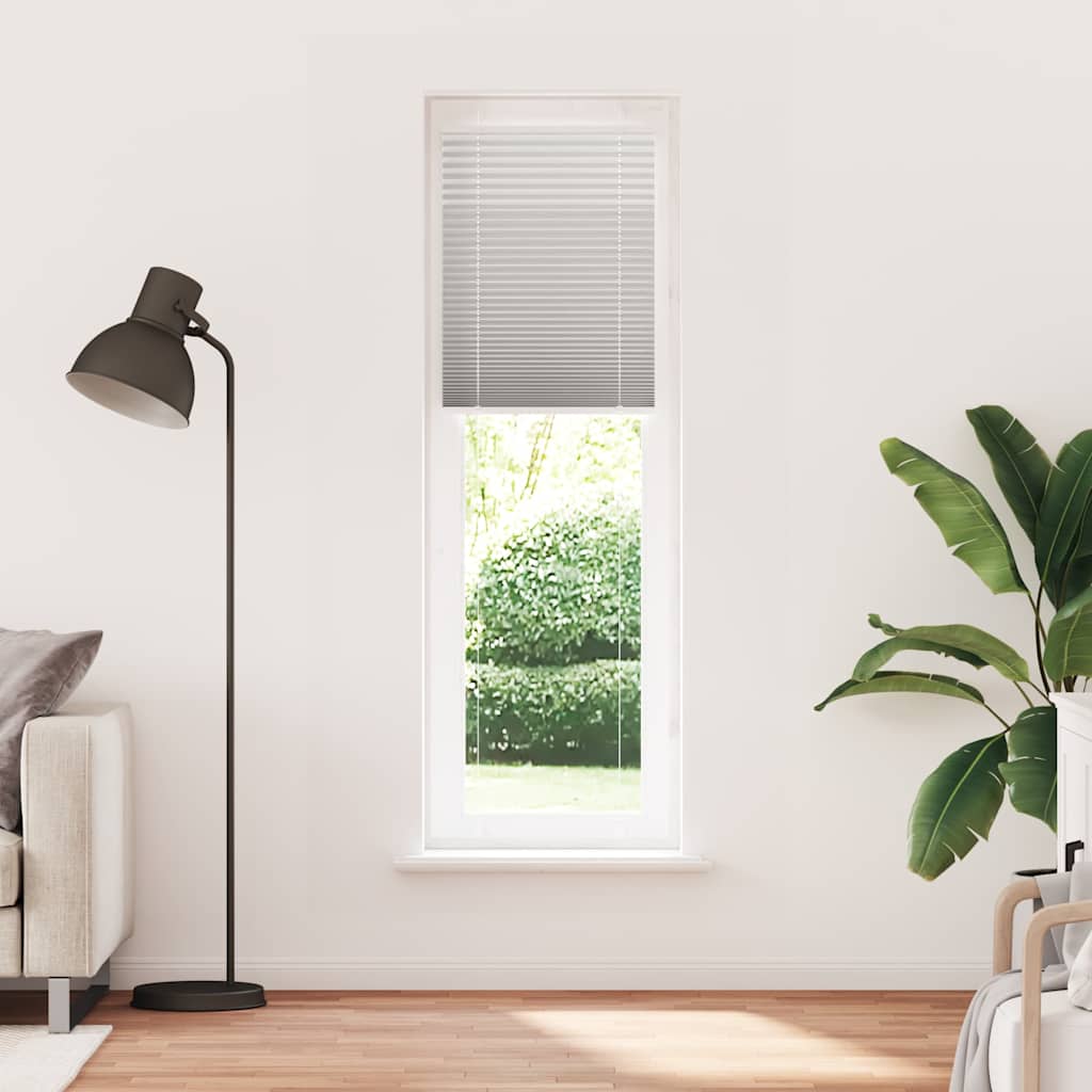 Cinzento luz plissada cega 55x200 cm largura tecido 54,4 cm