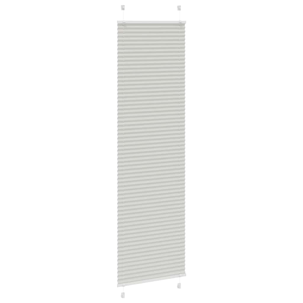 Cinzento luz plissada cega 55x200 cm largura tecido 54,4 cm